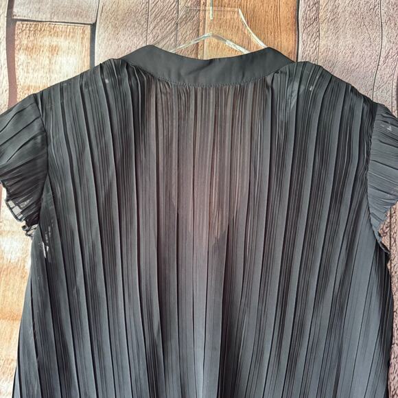 Showpo Harlow High Neck Pleated Top US 6 Black NWT Workwear Office Chic Classic - Picture 5 of 7